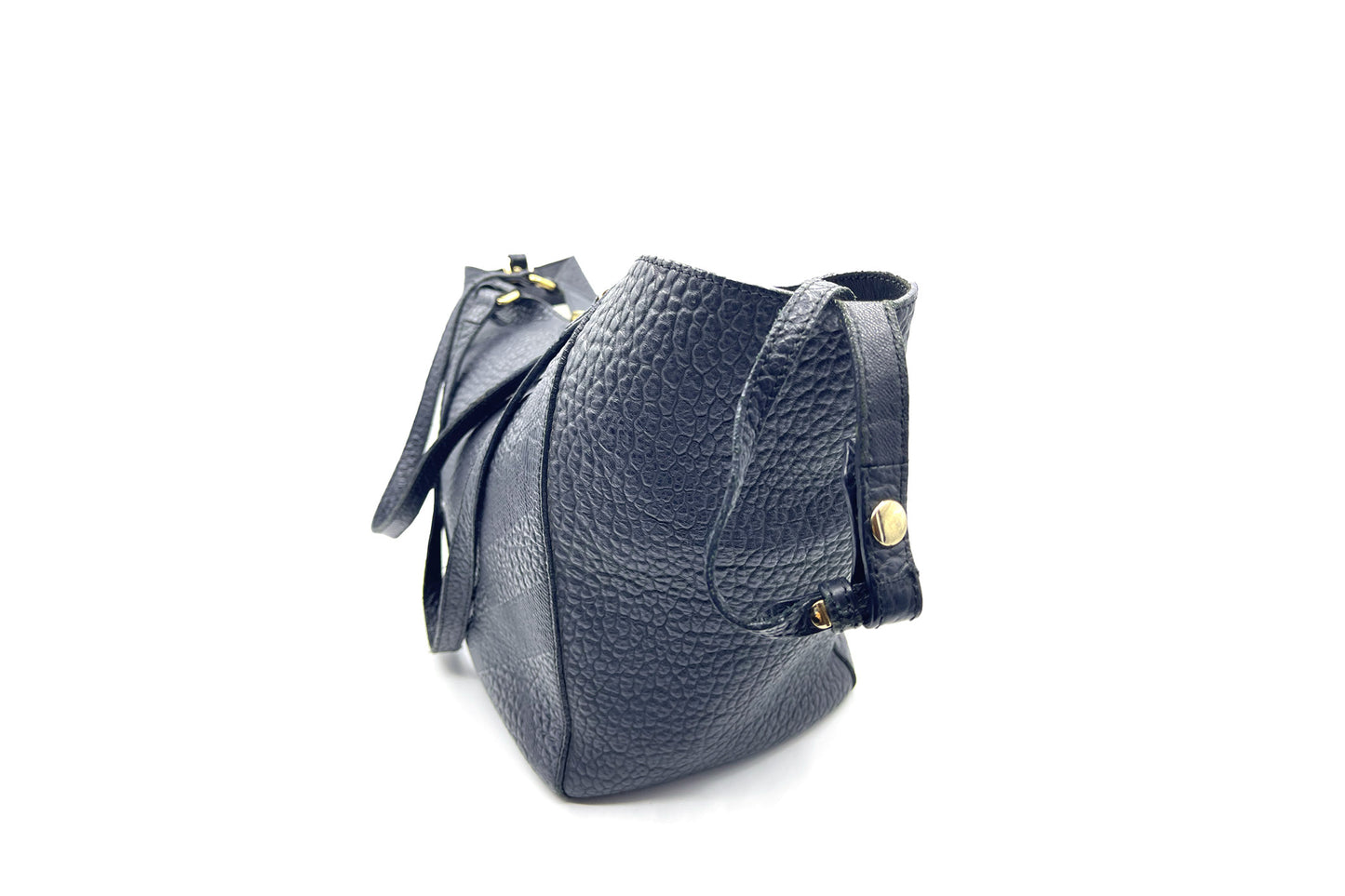 Burberry Canterbury Black Embossed Check Leather Tote