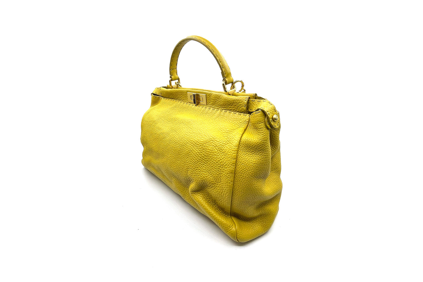 Fendi Yellow Selleria Leather Large Peekaboo Bag