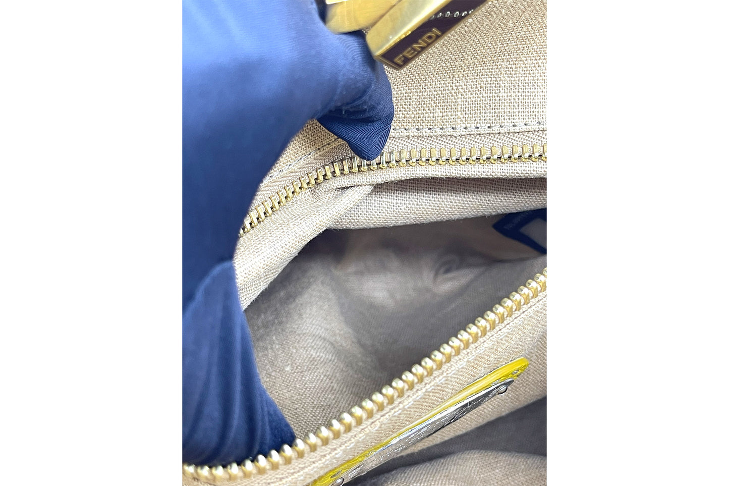 Fendi Yellow Selleria Leather Large Peekaboo Bag