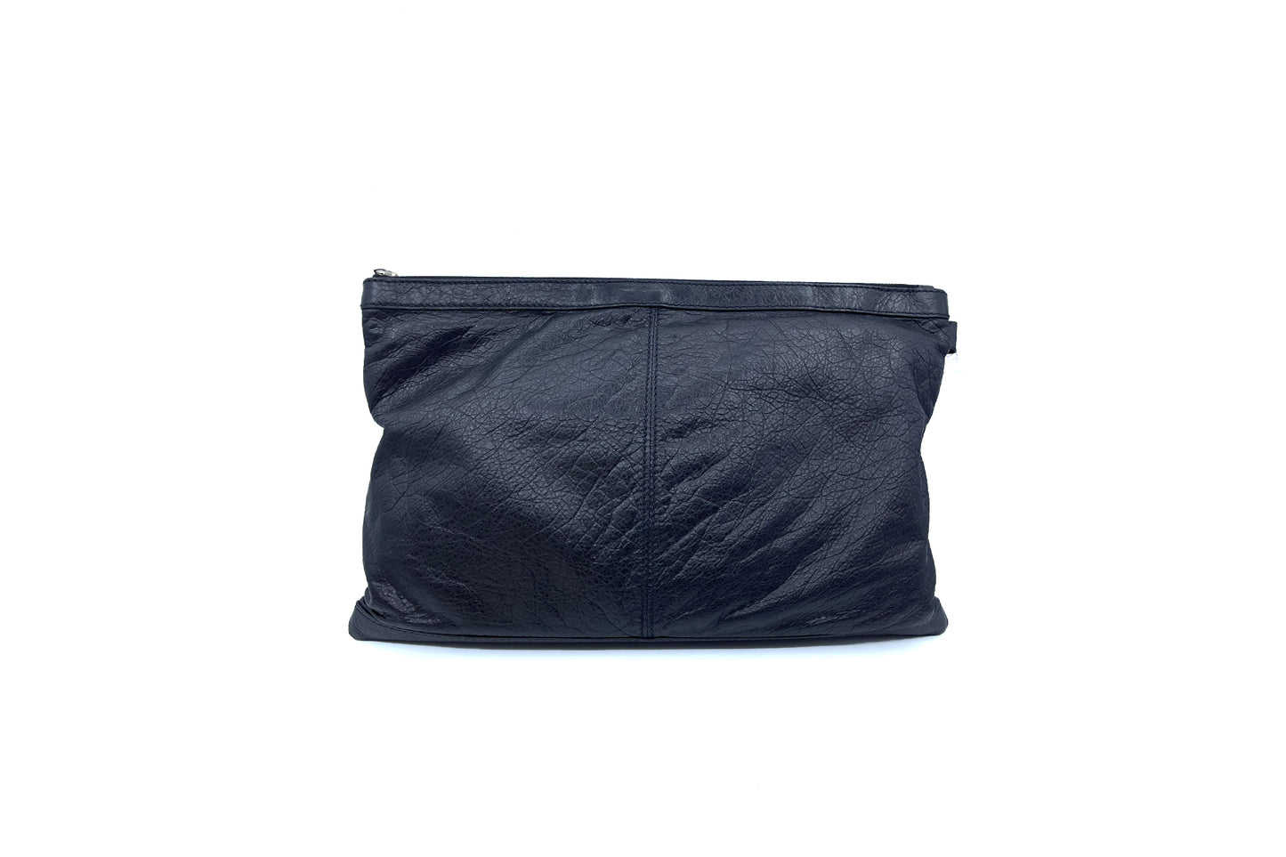 Balenciaga Black Crease Leather Clutch