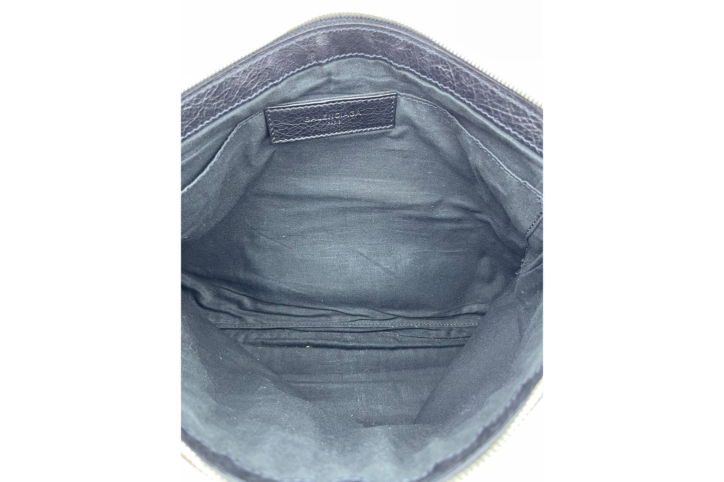 Balenciaga Black Crease Leather Clutch
