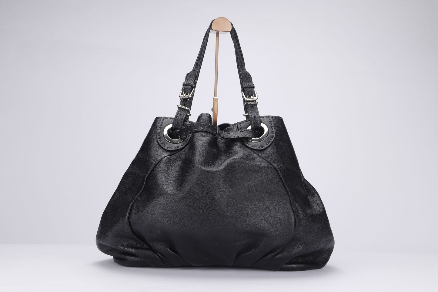 Fendi Selleria Lavorazione Serie Black Leather Shoulder Bag