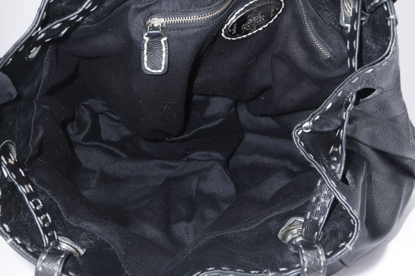 Fendi Selleria Lavorazione Serie Black Leather Shoulder Bag