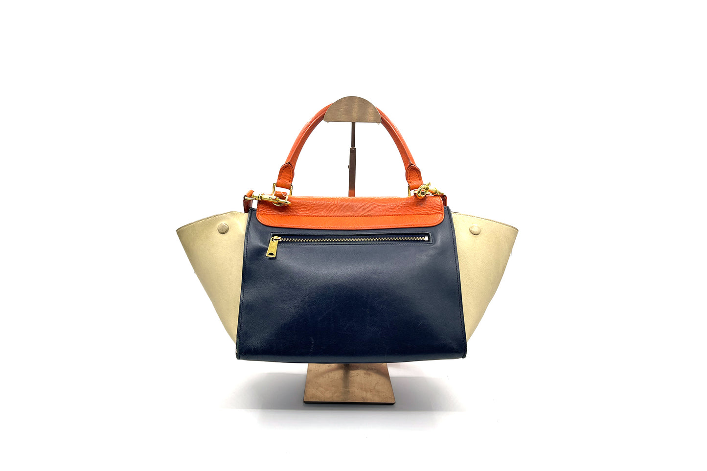 Celine Trapeze Orange, Navy & Beige Bag