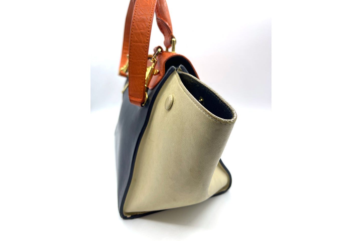 Celine Trapeze Orange, Navy & Beige Bag