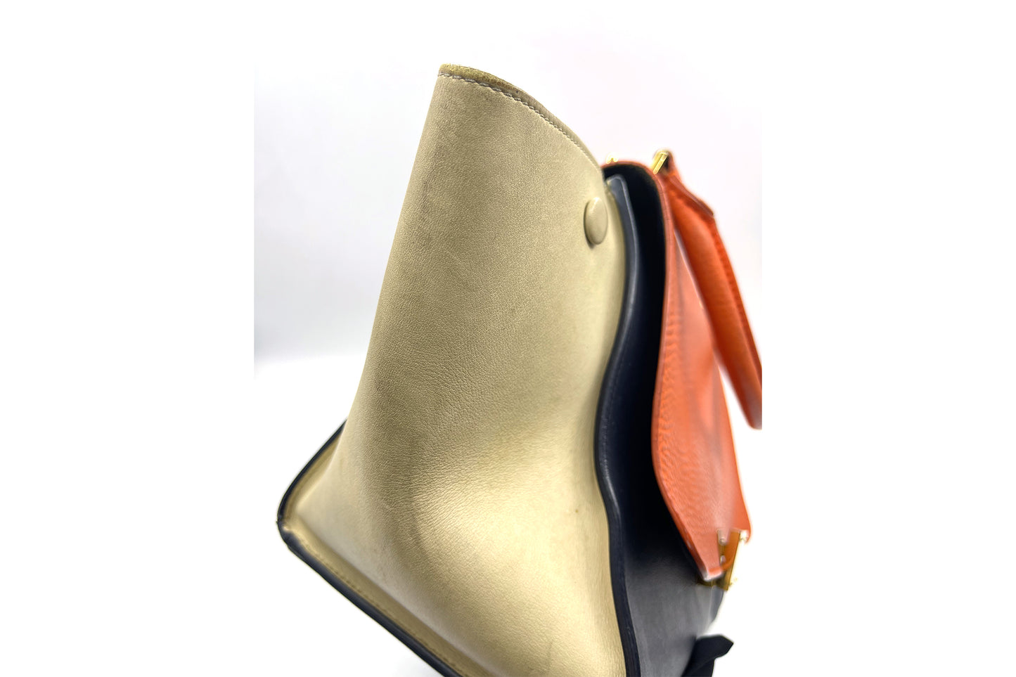 Celine Trapeze Orange, Navy & Beige Bag