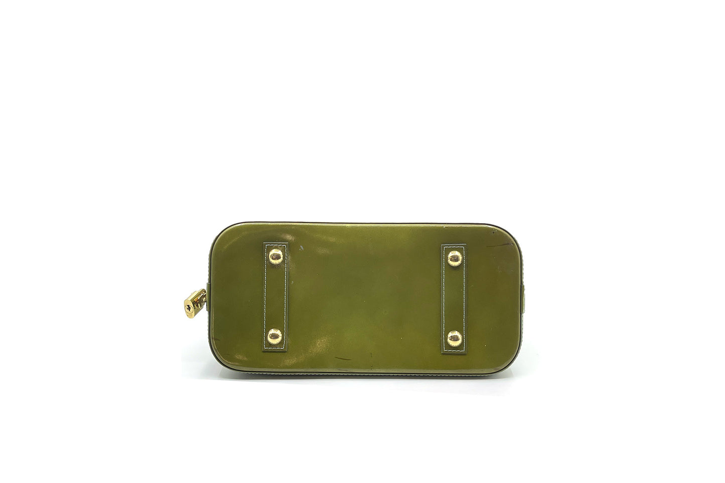 Louis Vuitton Alma Bb Olive Green Vernis Satchel