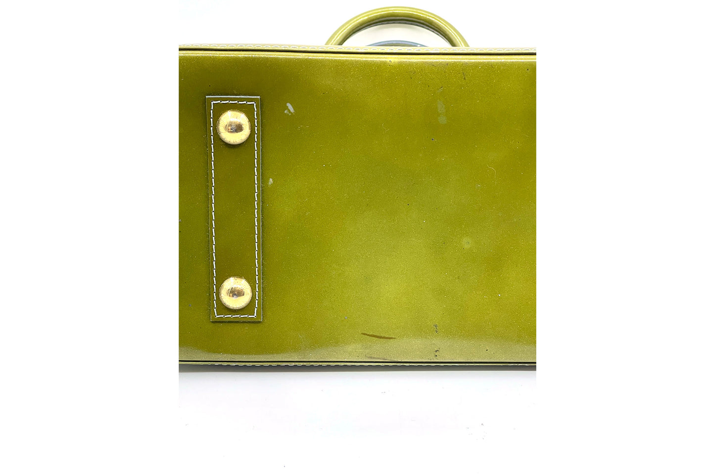 Louis Vuitton Alma Bb Olive Green Vernis Satchel