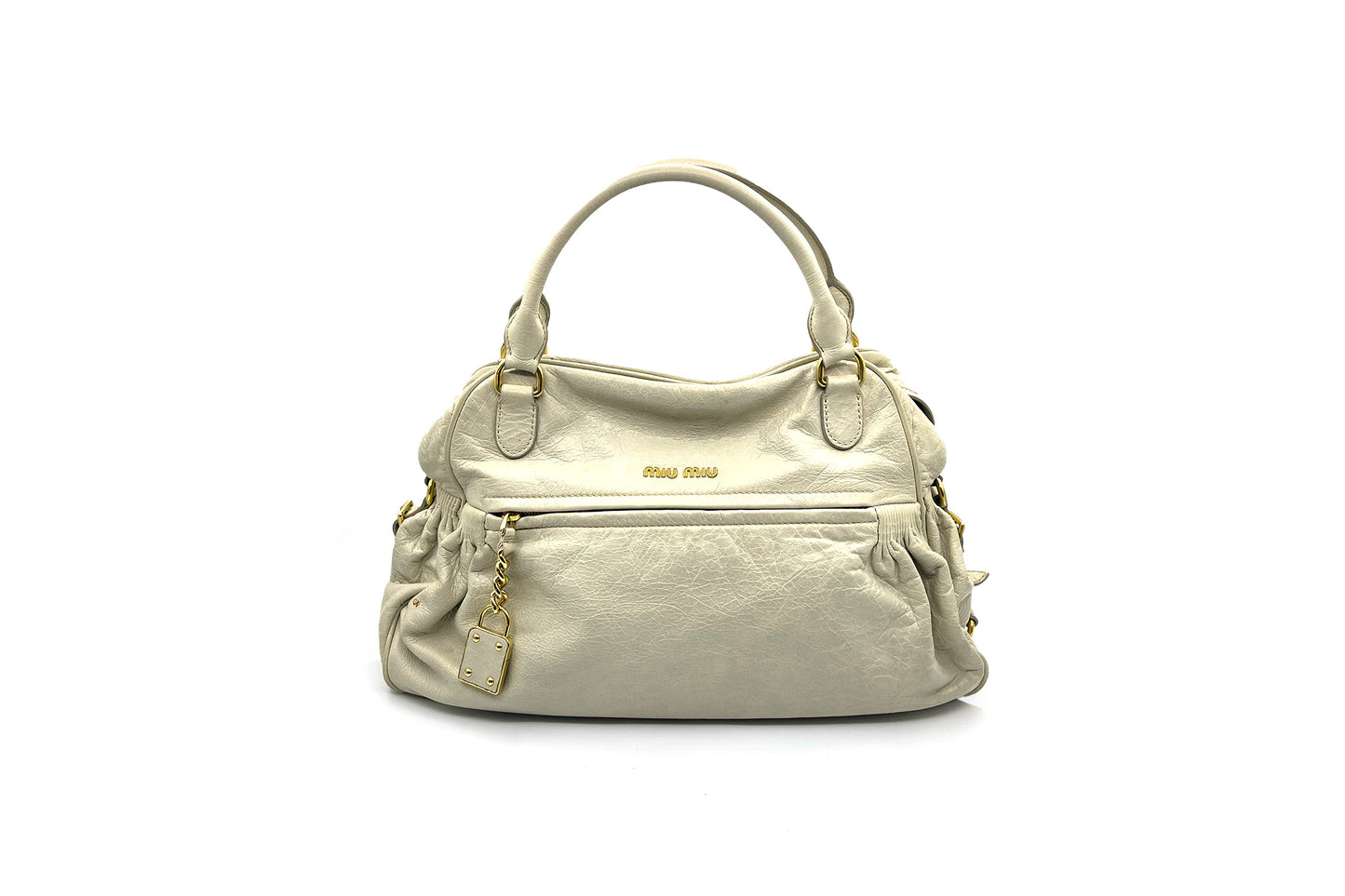 Miu Miu Nappa Medium Charm Satchel Agave
