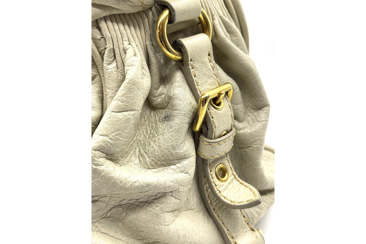 Miu Miu Nappa Medium Charm Satchel Agave