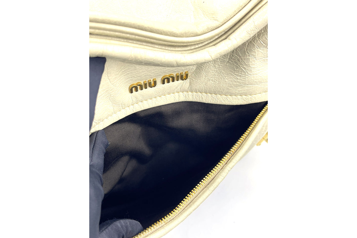 Miu Miu Nappa Medium Charm Satchel Agave