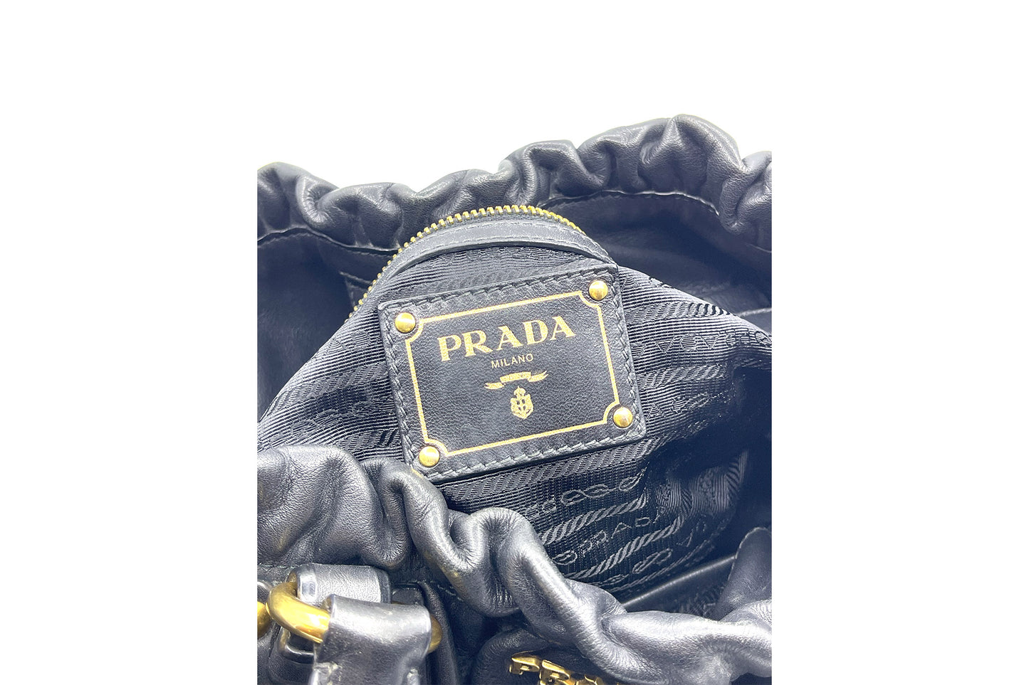 Prada Black Soft Calf Leather Shoulder Bag
