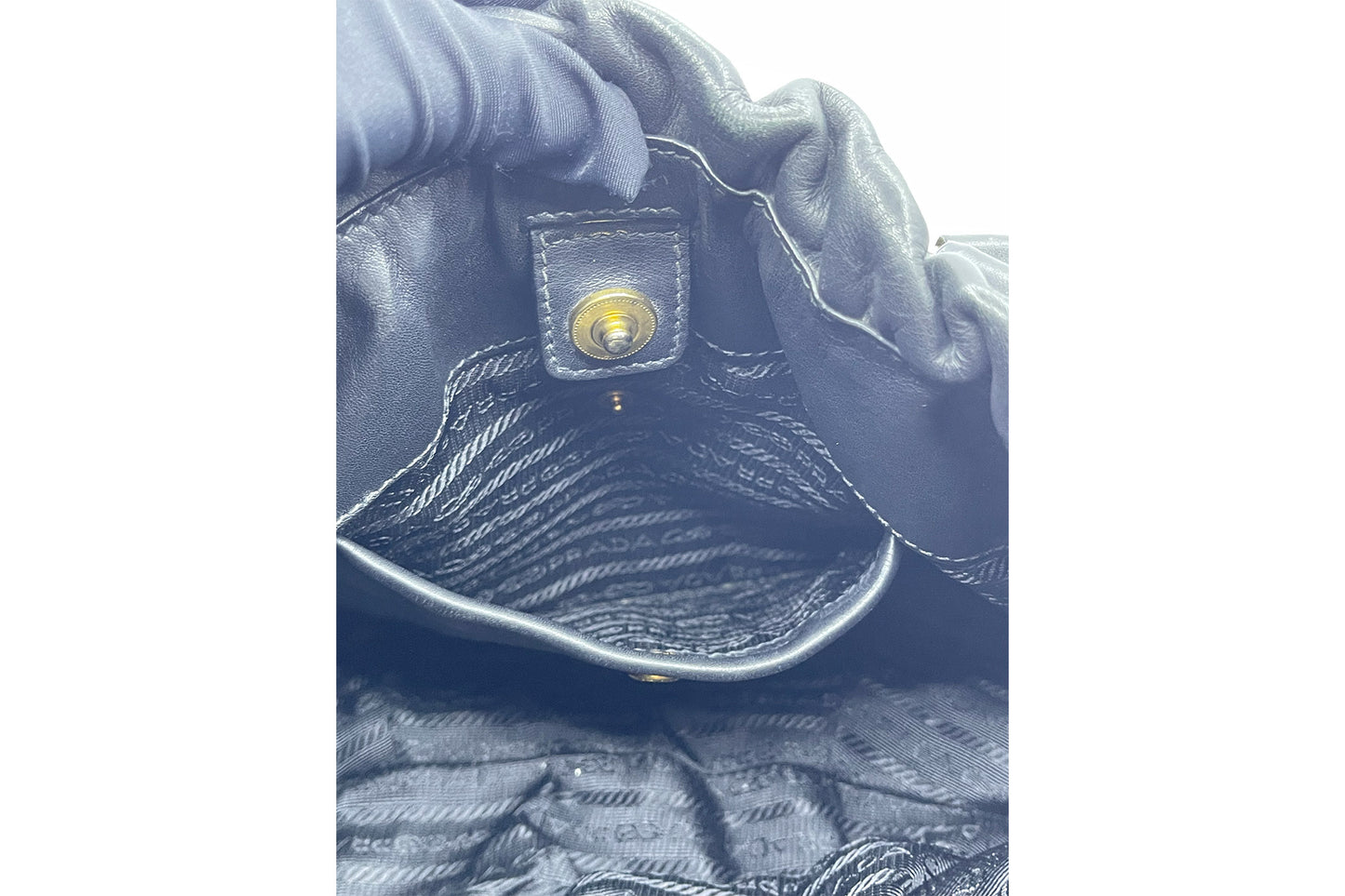 Prada Black Soft Calf Leather Shoulder Bag