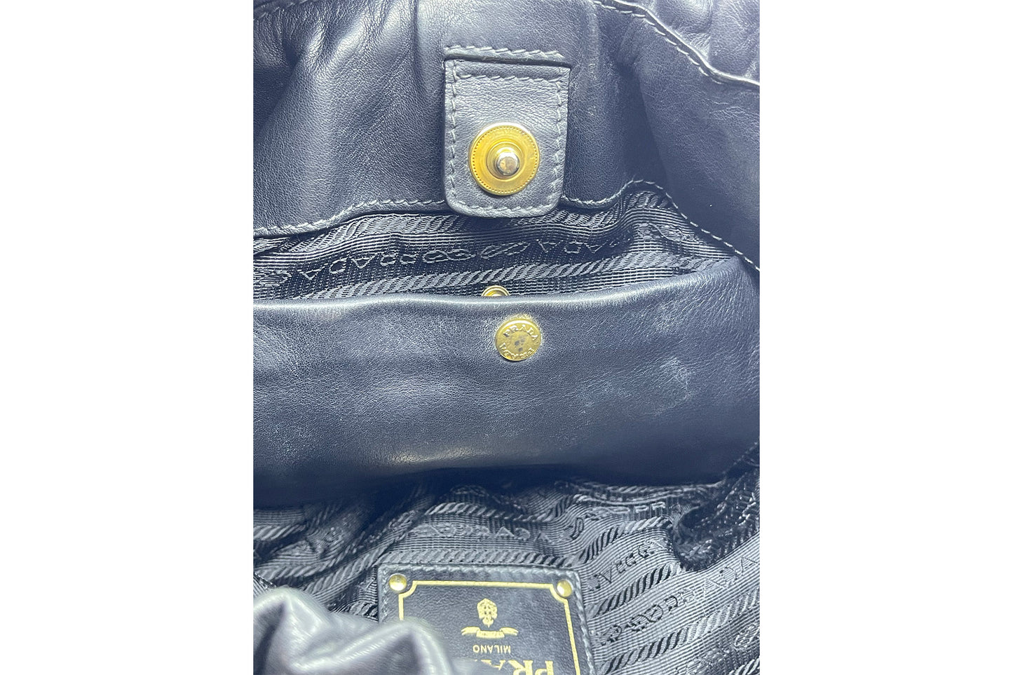 Prada Black Soft Calf Leather Shoulder Bag
