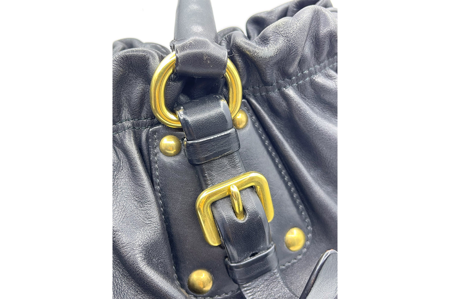 Prada Black Soft Calf Leather Shoulder Bag