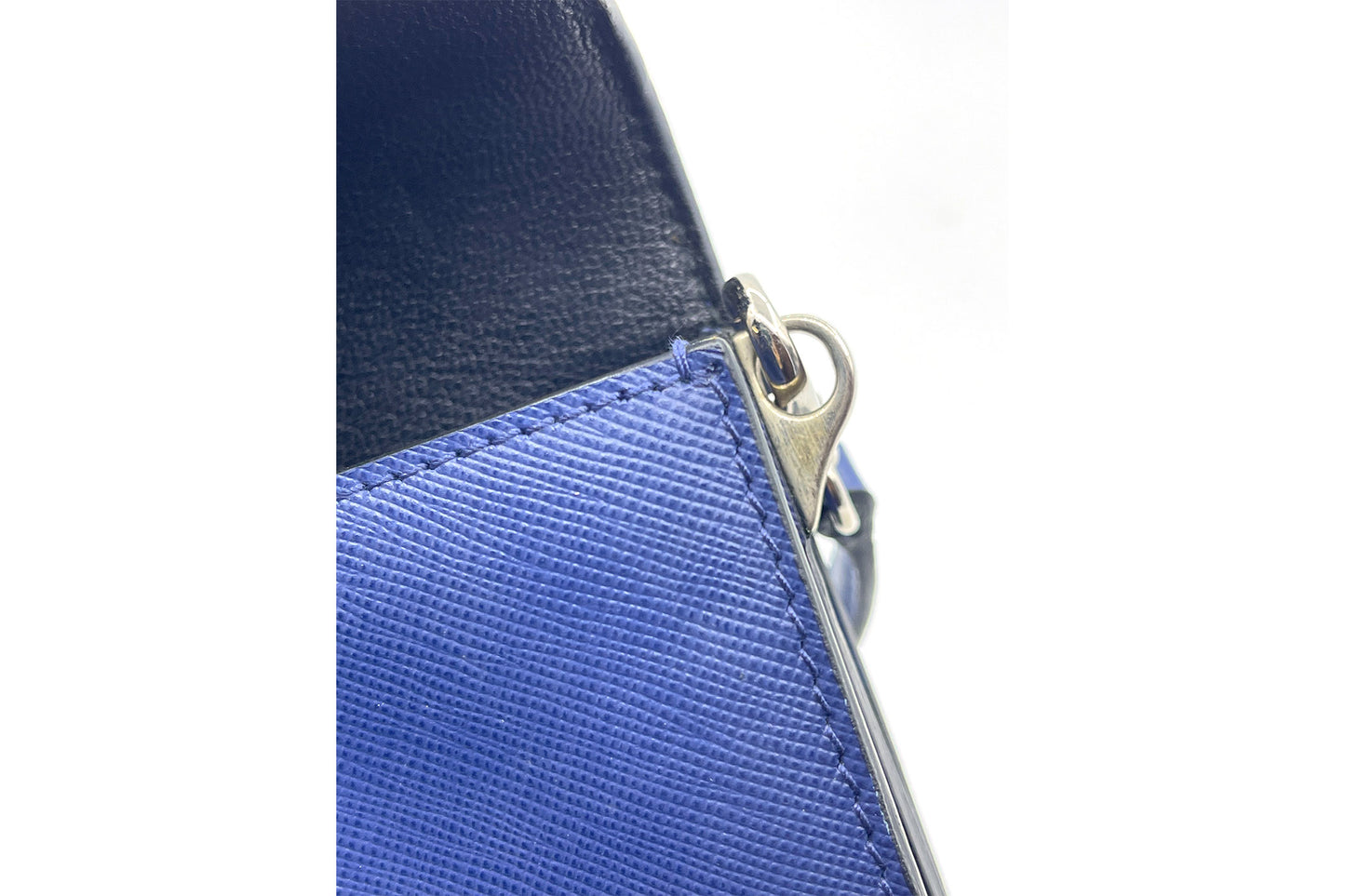 Prada Bluette Saffiano Lux Leather Mini Flap