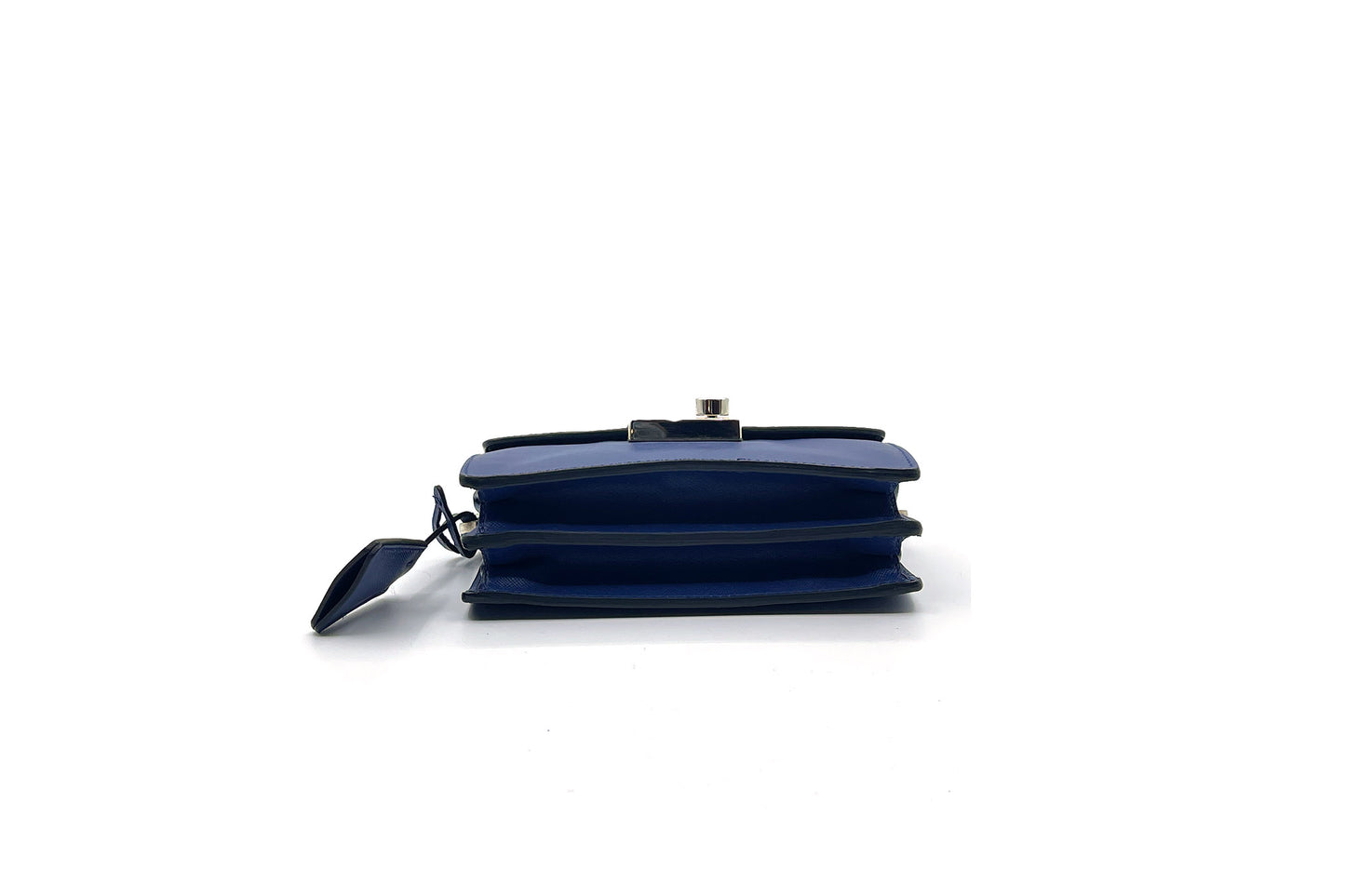 Prada Bluette Saffiano Lux Leather Mini Flap
