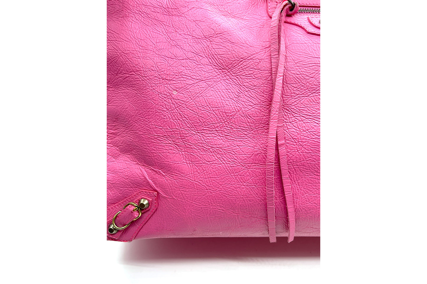 Balenciaga Papier A4 2013 Fleur Corrigee Laminee Pink Leather Tote