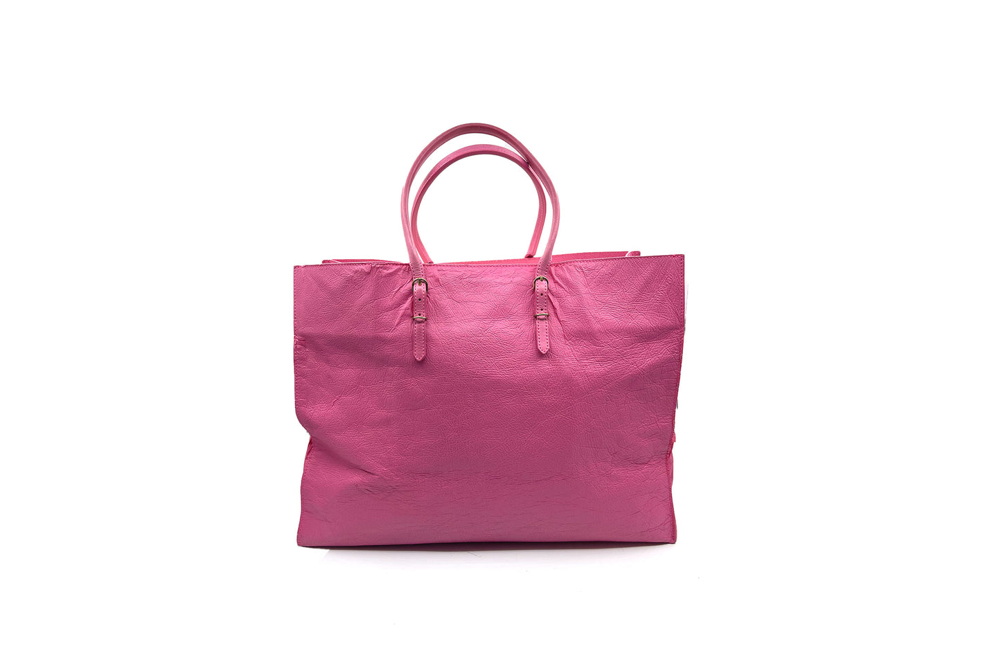 Balenciaga Papier A4 2013 Fleur Corrigee Laminee Pink Leather Tote