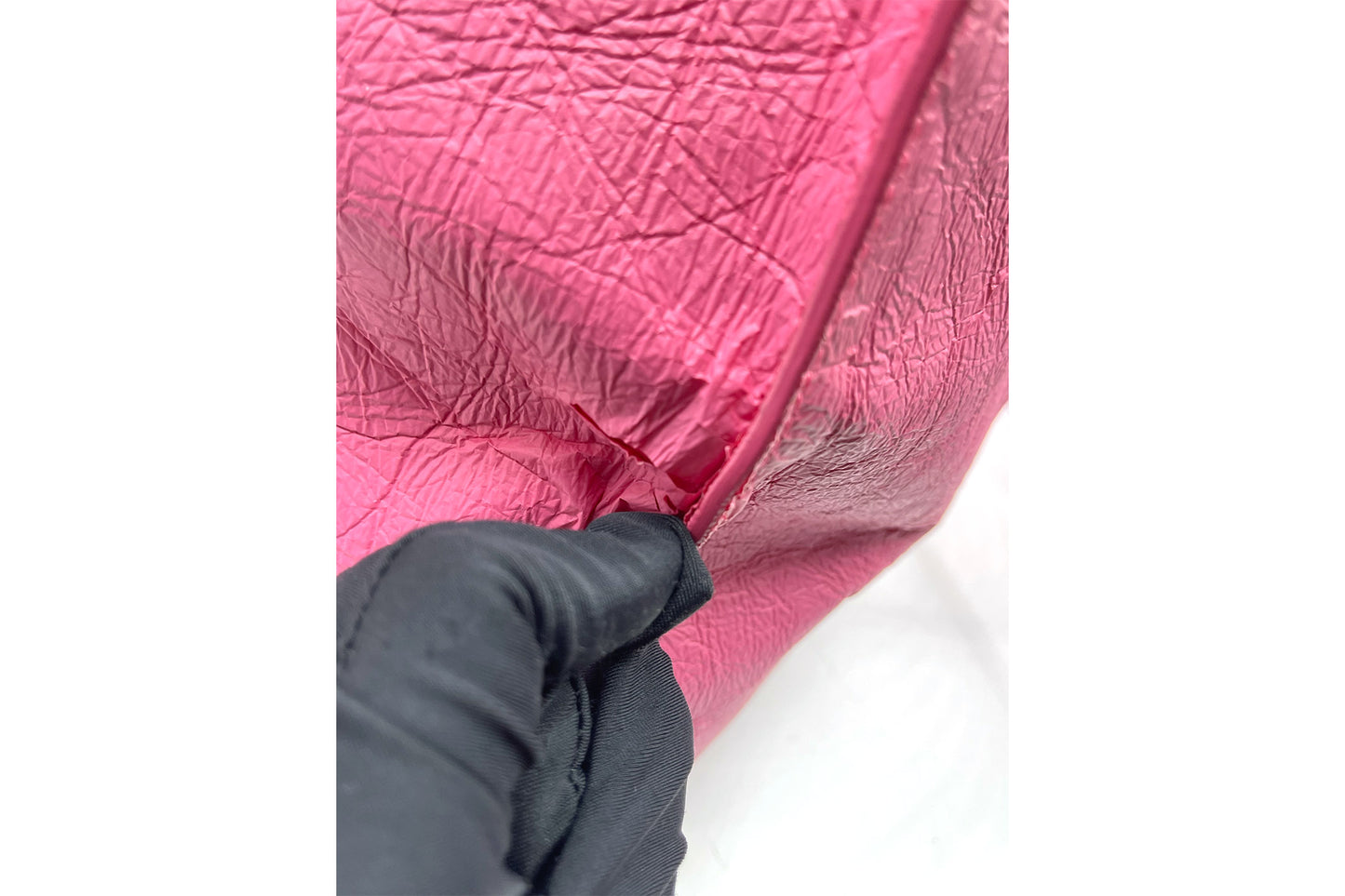 Balenciaga Papier A4 2013 Fleur Corrigee Laminee Pink Leather Tote