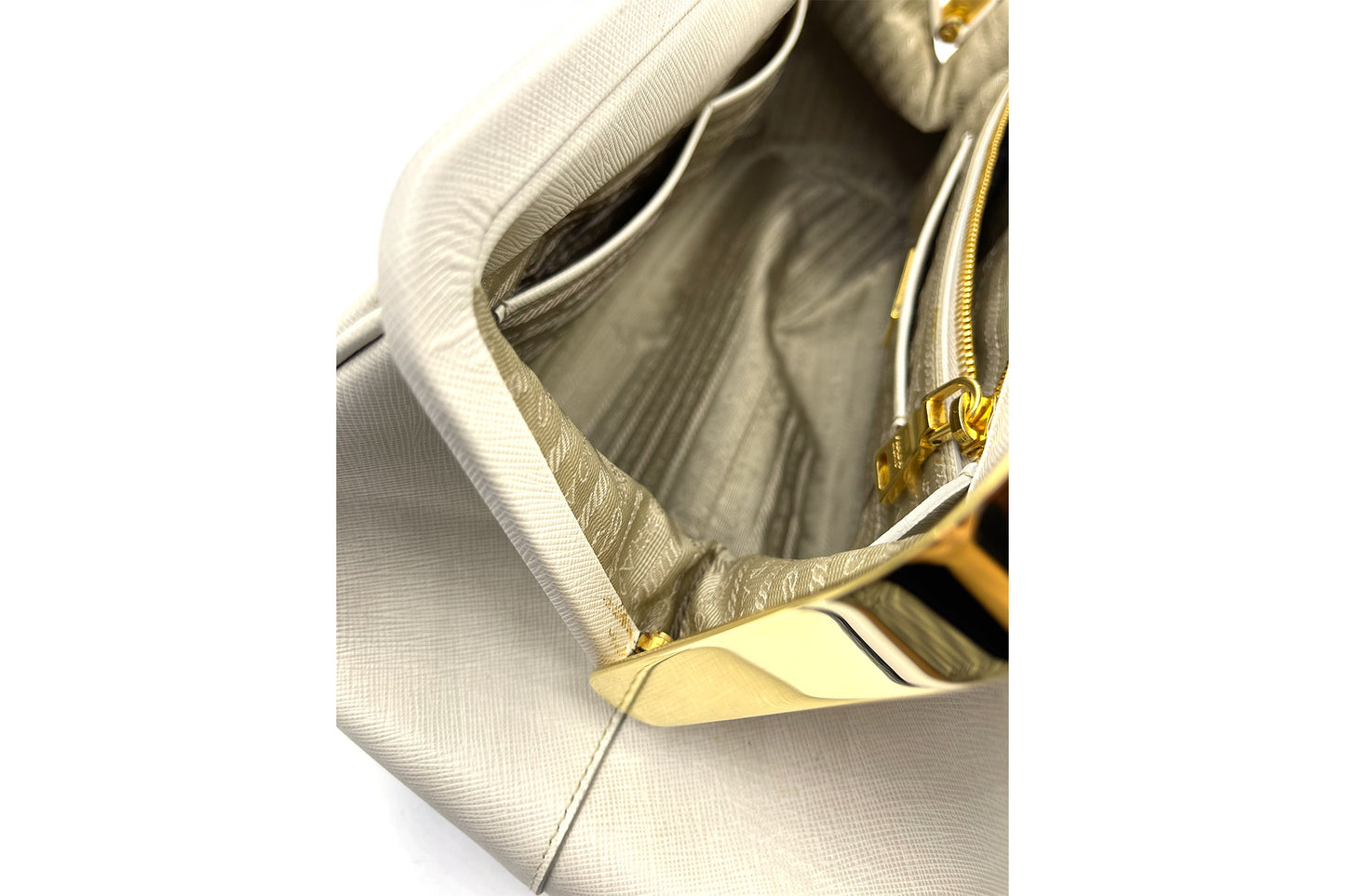 Prada Talco Saffiano Lux Top Handle