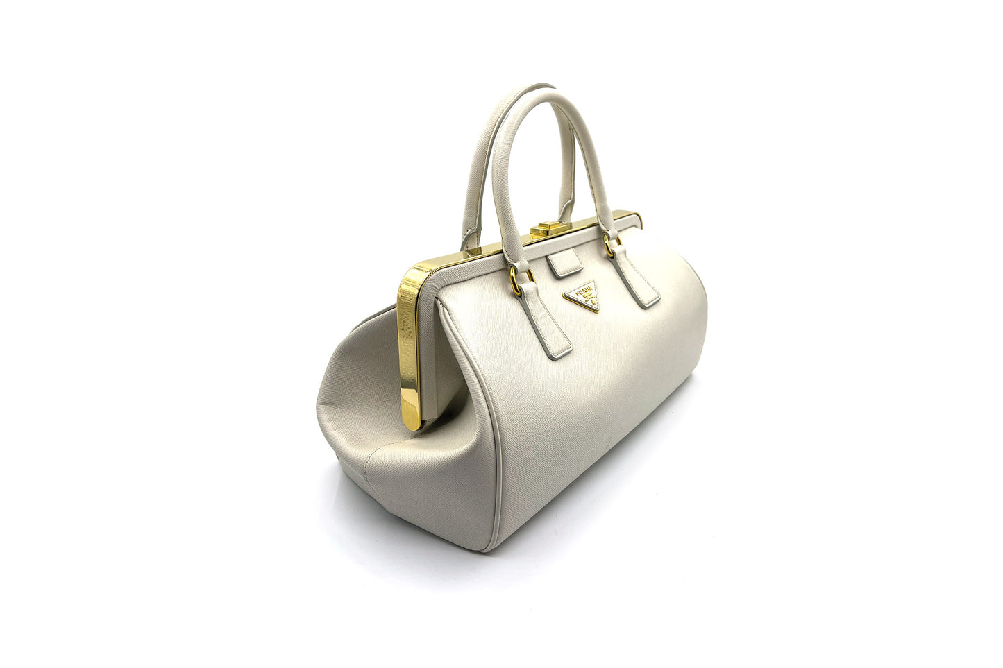 Prada Talco Saffiano Lux Top Handle