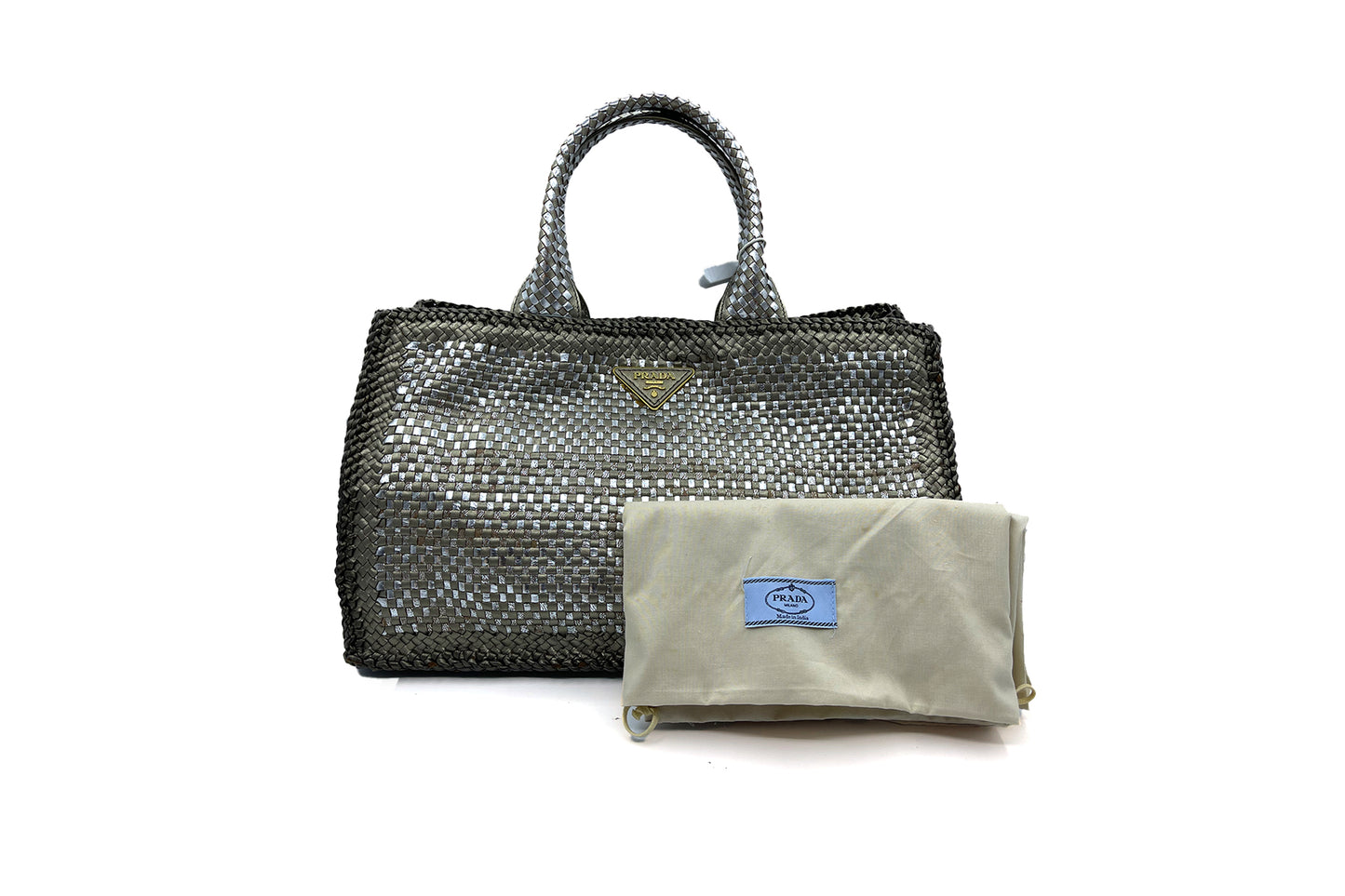 Prada Madras Large Silver and Gold BN2113