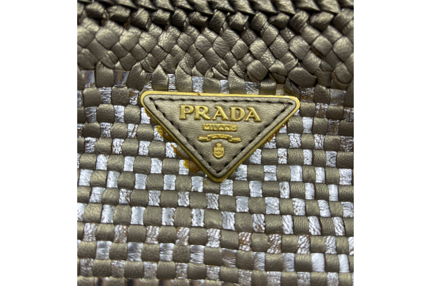 Prada Madras Large Silver and Gold BN2113