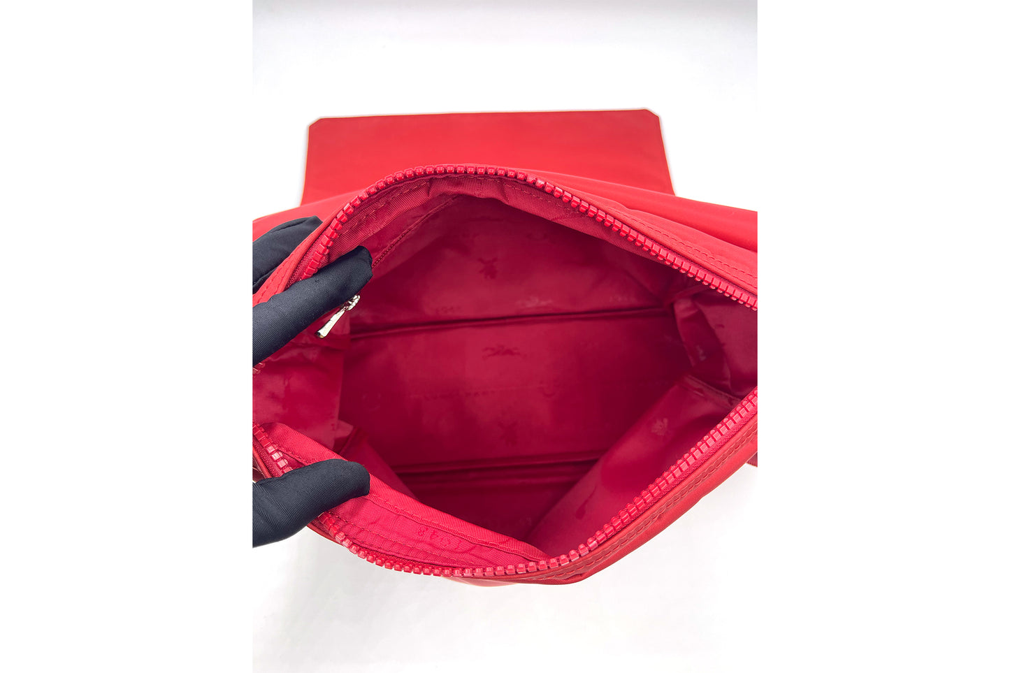 Longchamp Neo Red Nylon Crossbody Bag