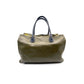 Rabeanco Olive Leather Double Zip Shoulder Bag