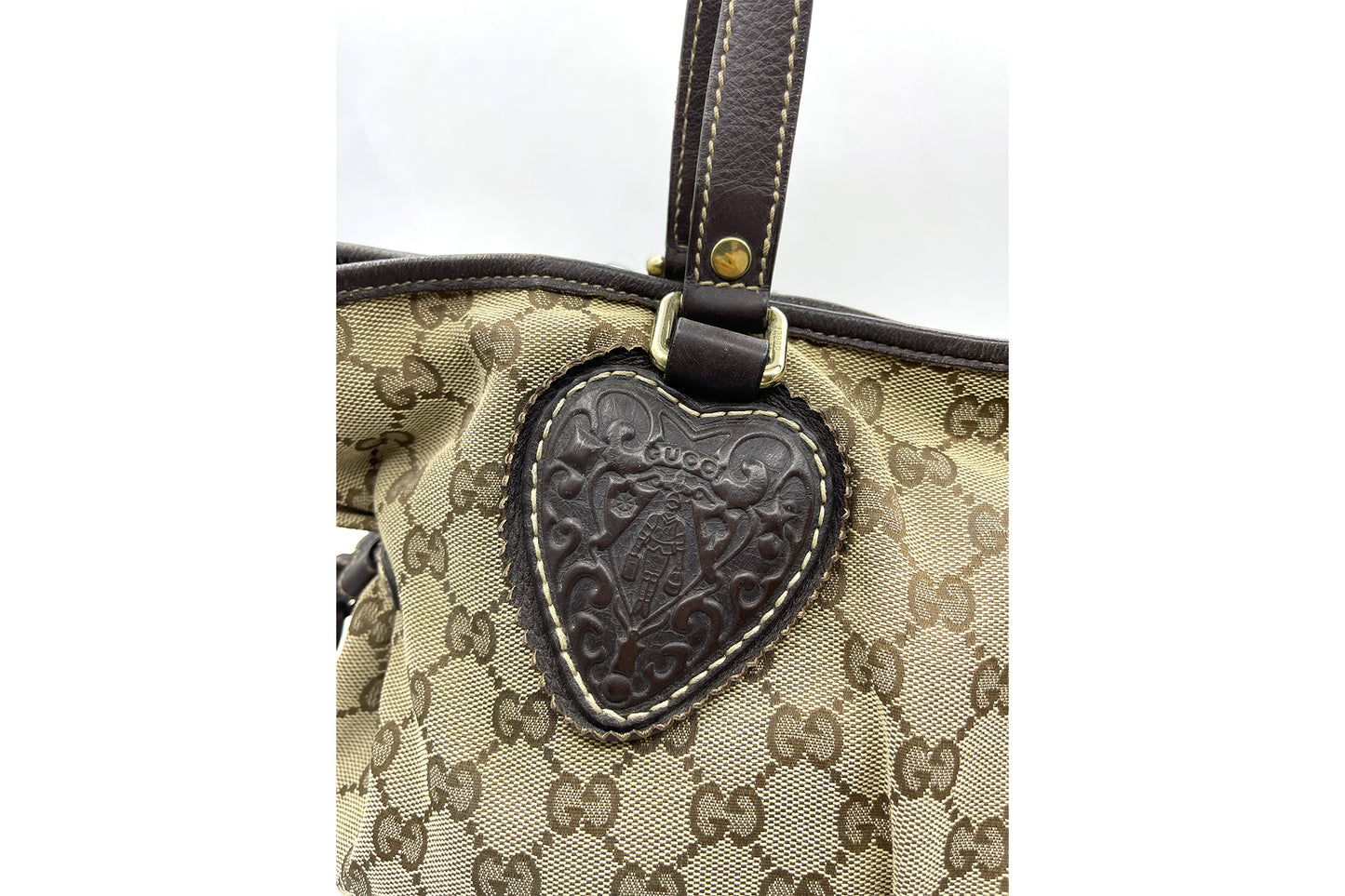Gucci Canvas Monogram Shoulder Bag