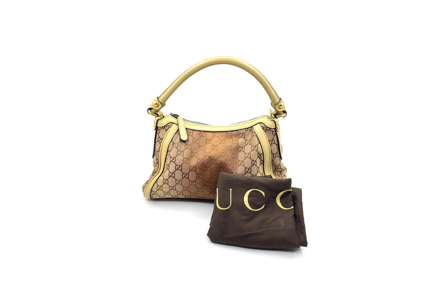 Gucci Beige/Pink GG Canvas Scarlett Small Hobo Bag