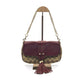 Gucci Brown GG Canvas & Burgundy Leather Marrakech Chain Shoulder Bag