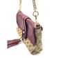 Gucci Brown GG Canvas & Burgundy Leather Marrakech Chain Shoulder Bag