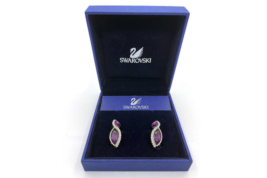 Swarovski Purple Crystal Clip Earrings