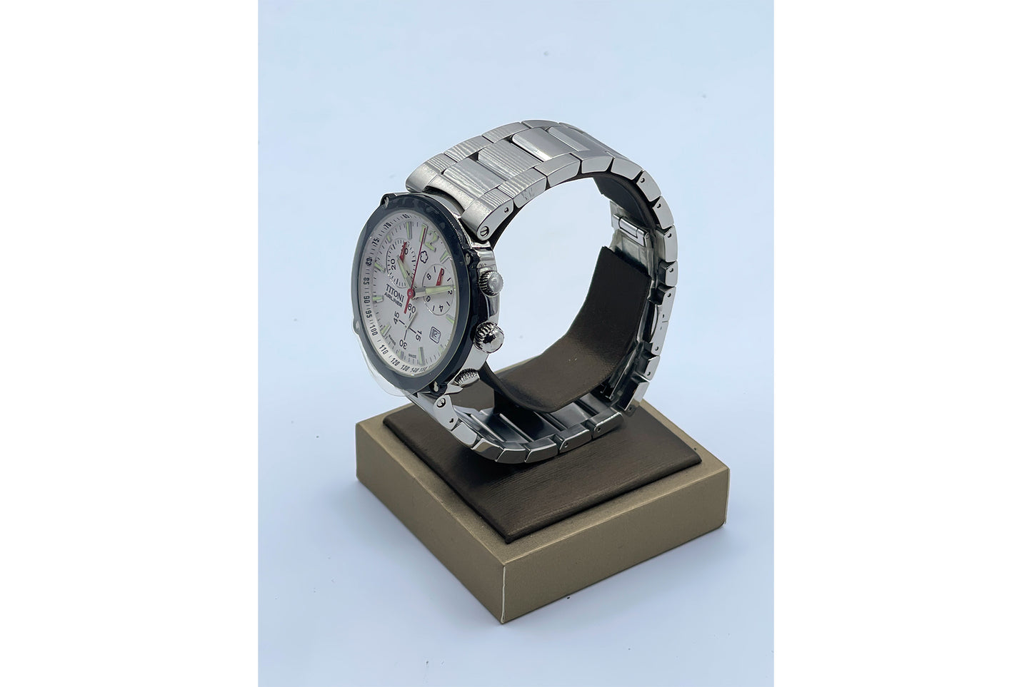 Titoni Airliner S/S Case Silver Bezel, White Dial [WB-646-TIT]