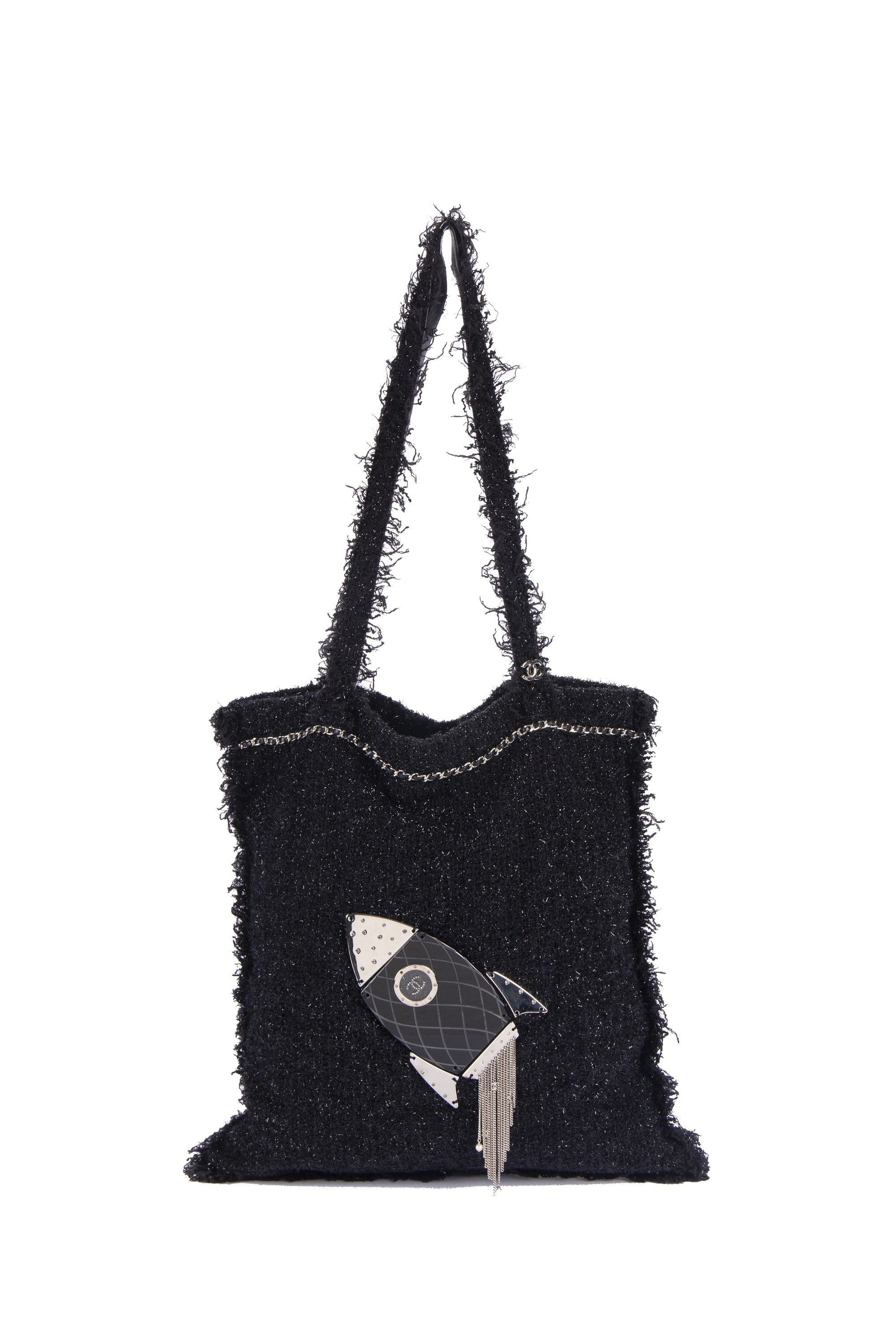 Chanel Rocket Black Tweed Tote, with Dust Cover – Amaze
